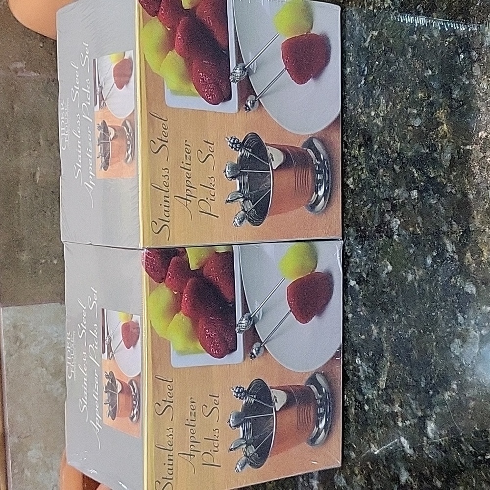 NIB Set of 2 Stainless Steel Cider House Appetizer Picks Set